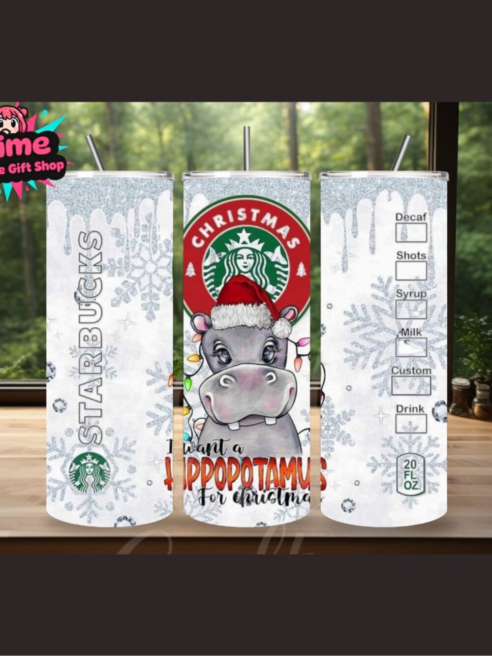 I Want A Hippopotamus for Christmas 20oz Stainless Steel Tumbler